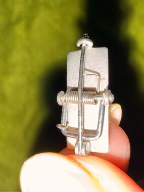 Silver-tone Small Mousetrap charm or pendant